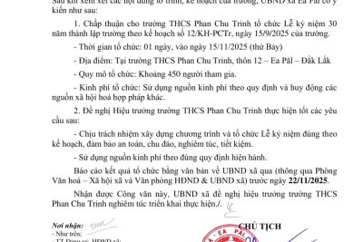 KHÔNG KHÍ HÂN HOAN, HƯỚNG VỀ LỄ KỶ NIỆM 30 NĂM THÀNH LẬP TRƯỜNG THCS PHAN CHU TRINH (1995-2025)