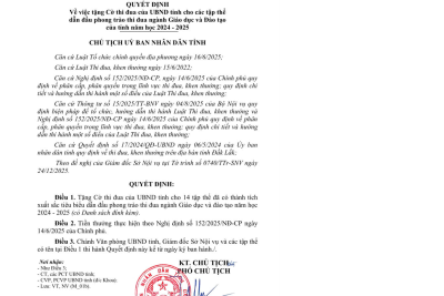 TRƯỜNG THCS PHAN CHU TRINH  NHẬN CỜ THI ĐUA CỦA UBND TỈNH NĂM HỌC 2024 – 2025